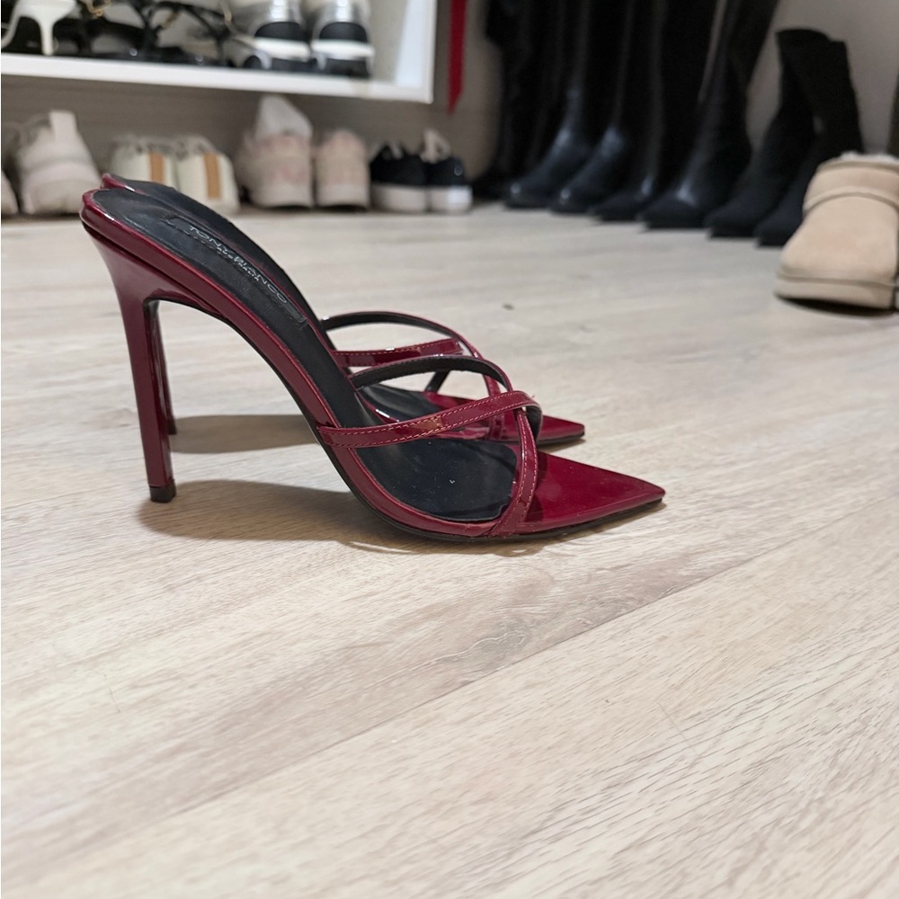 Tony Bianca Dark Red Patent Heels - Picture 2 of 4